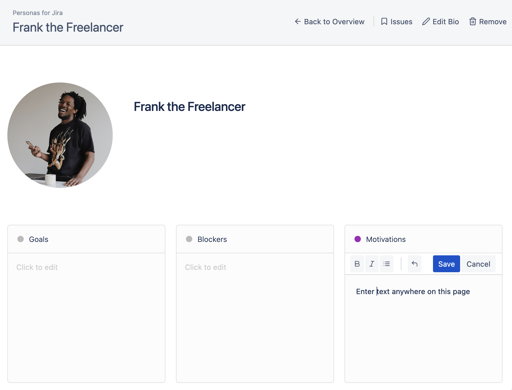 Create Screen for Personas for Jira